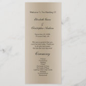 Trouwprogramma kaart Champagne Zwarte Schrift (Voorkant)