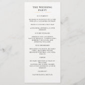 Trouwprogramma kaart in minimalistische stijl voor (Achterkant)