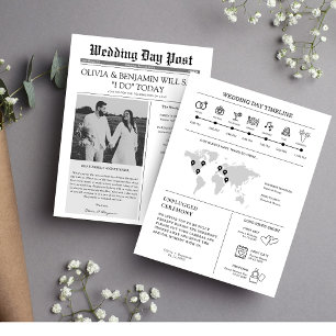 Trouwprogramma Krant Tijdlijn Flyer