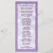 Trouwprogramma | Lavendel met Glitter Lijst Programmakaart (Achterkant)