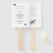 Trouwprogramma Libelle, op maat gemaakt Handwaaier (Voorkant en achterkant)