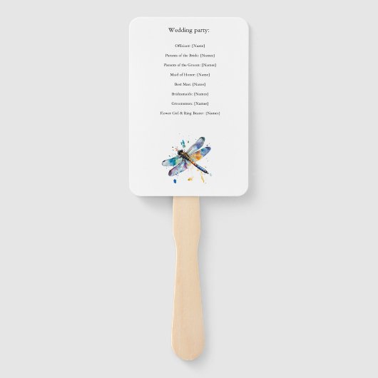 Trouwprogramma Libelle, op maat gemaakt Handwaaier (Achterkant)