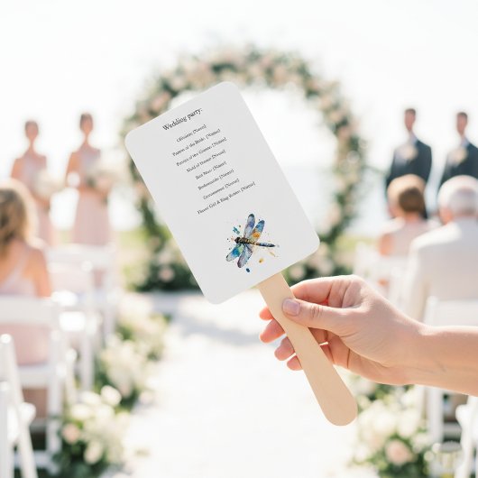 Trouwprogramma Libelle, op maat gemaakt Handwaaier