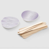 Trouwprogramma | Lila Shimmer Stripes Monogram Handwaaier (Niet-gemonteerd)