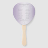 Trouwprogramma | Lila Shimmer Stripes Monogram Handwaaier (Achterkant)