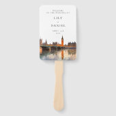 Trouwprogramma Londen Silhouette Aquarel Handventi Handwaaier (Voorkant)