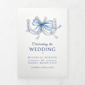 Trouwprogramma Lucky Horseshoe met blauwe lint fot Drieluik Programma (Cover)