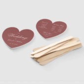 Trouwprogramma Marsala Hart Elegant Roze Lettertyp Handwaaier (Niet-gemonteerd)