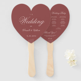 Trouwprogramma Marsala Hart Elegant Roze Lettertyp Handwaaier