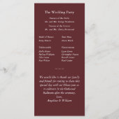 Trouwprogramma - Marsala Twinkle Lights Programmakaart (Achterkant)