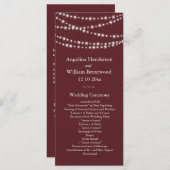 Trouwprogramma - Marsala Twinkle Lights Programmakaart (Voorkant / Achterkant)