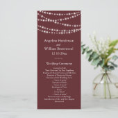 Trouwprogramma - Marsala Twinkle Lights Programmakaart (Staand voorkant)
