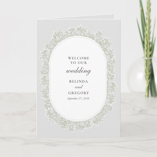 Trouwprogramma met Baby's Breath Gypsophila Programma (Voorkant)