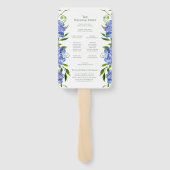 Trouwprogramma met Blauwe Hortensia's Handwaaier (Achterkant)