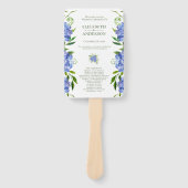 Trouwprogramma met Blauwe Hortensia's Handwaaier (Voorkant)