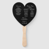 Trouwprogramma met bloemmotief in zwart en wit handwaaier (Achterkant)