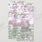 Trouwprogramma met Bloesems van de Roze Cornus Programmakaart (Voorkant / Achterkant)
