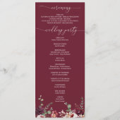 Trouwprogramma met blozende tint Rustic Country Bo Programmakaart (Achterkant)