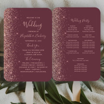 Trouwprogramma met Bourgondië Roze Goud Glitter Ra