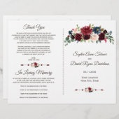 Trouwprogramma met charm Merlot Navy Blue bloemmot (Voorkant / Achterkant)