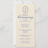 Trouwprogramma met Frans Blauw Monogram Kaart (Voorkant)
