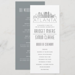 Trouwprogramma met gestileerde skyline van Atlanta Kaart