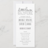Trouwprogramma met gestileerde skyline van Baltimo Kaart (Voorkant)
