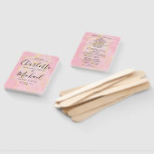 Trouwprogramma met handtekening in roze goud marme handwaaier (Niet-gemonteerd)