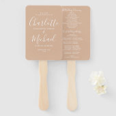 Trouwprogramma met handtekening-script handwaaier (Voorkant en achterkant)
