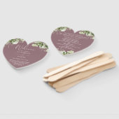 Trouwprogramma met mauve groen hart handwaaier (Niet-gemonteerd)