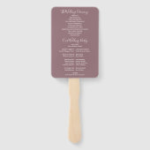 Trouwprogramma met mauve handtekening script handwaaier (Achterkant)