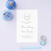 Trouwprogramma met monogram en krans Elegant en bu Flyer (Enkel)