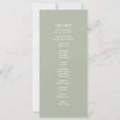 Trouwprogramma met monogram Salie groen (Achterkant)
