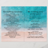 Trouwprogramma met palmboom aan het strand (Achterkant)