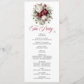 Trouwprogramma met Premium Blush Burgundy Bloemen Programmakaart (Achterkant)