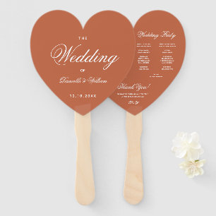Trouwprogramma met Terracotta Hart en Elegante Sch Handwaaier