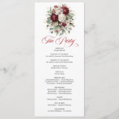 Trouwprogramma met vintage blush burgundy bloemen programmakaart (Achterkant)