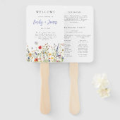 Trouwprogramma met wilde bloemen handwaaier (Voorkant en achterkant)