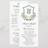Trouwprogramma met witte bloemen crest programmakaart (Voorkant / Achterkant)