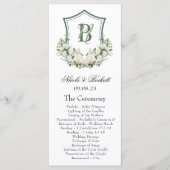 Trouwprogramma met witte bloemen crest programmakaart (Voorkant)