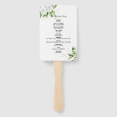 Trouwprogramma met witte rozen en baby's adem handwaaier (Achterkant)