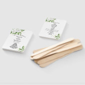 Trouwprogramma met witte rozen en baby's adem handwaaier (Niet-gemonteerd)