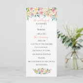 Trouwprogramma met zacht zomerse bloemen programmakaart (Staand voorkant)
