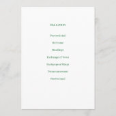 Trouwprogramma Minimalistische Groene Rand Kaart (Achterkant)