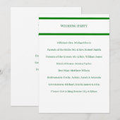 Trouwprogramma Minimalistische Groene Rand Kaart (Voorkant / Achterkant)