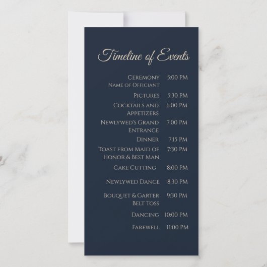 Trouwprogramma - Modern Abstract Blauw en Goud- (Achterkant)