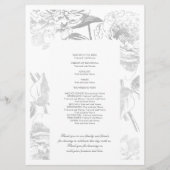 Trouwprogramma Modern Eenvoudig Bloemen Zilver Programmakaart (Achterkant)