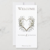 Trouwprogramma - Moderne bloemen met een hart (Voorkant)