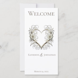 Trouwprogramma - Moderne bloemen met een hart