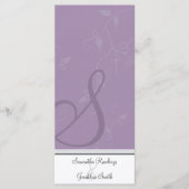 Trouwprogramma - Monogram Lavendel Paarse Bloemen Programmakaart (Voorkant)